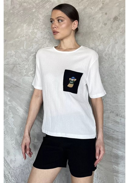 Kadın Tek Cepli Nakışlı Şortlu Ikili Takım P-00016937 fiyatları