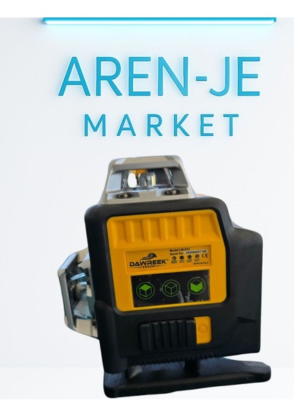 Aren-Je LM-X12 360° Lazer Hizalama Cihazı – Tripodlu, Şarjlı, Taşıma Çantalı Set