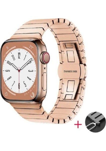 Rose Çelik Bakla Model Akıllı Saat Kordon (42-49 mm Arası ile Uyumludur.)