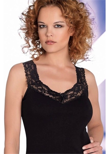 Şahinler Yaka ve Askıları Dantelli Ribana Atlet B605