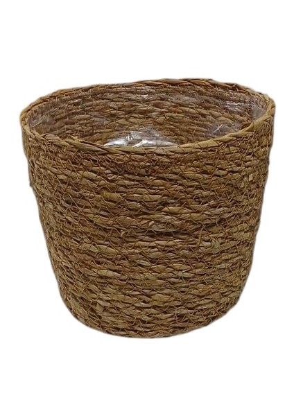 Yuvarlak Poşetli Hasır Saksı 17X17X16 cm 12027