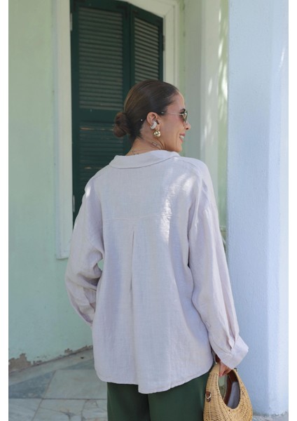 Oversize Keten Gömlek modelleri