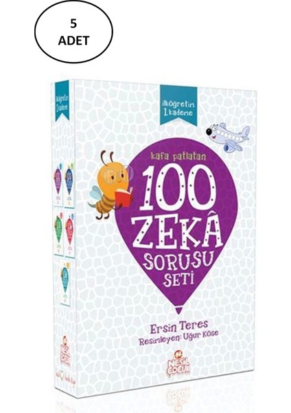 Kafa Patlatan 100 Zeka Sorusu Seti - 5 Kitap Takım