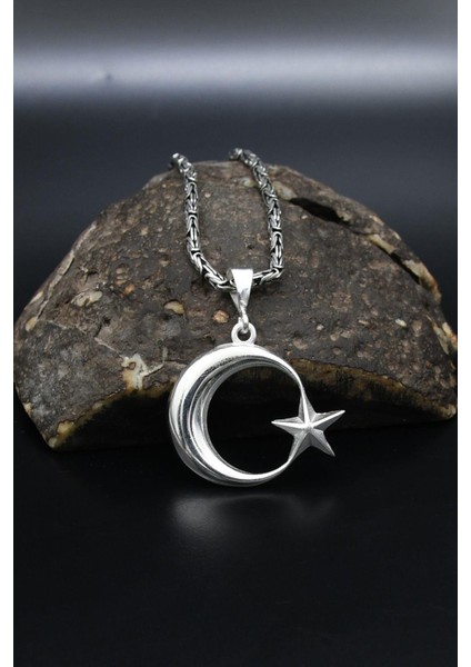 Ay Yıldızlı (Ayyıldızlı) 925 Ayar Gümüş Kolye Kral Zincir 2mm 901851 modelleri