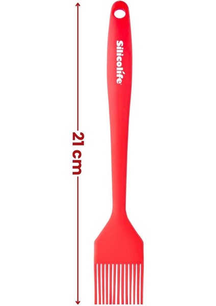 Yumurta Fırçası, Isıya Dayanıklı Yanmaz Yapışmaz Tek Parça Silikon Fırça 21CM Kırmızı