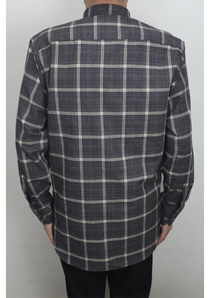 Fistan Store Erkek Ekose Kareli Klasik Rahat Kalıp Tek Cepli Kışlık Kaşmir Gömlek modelleri