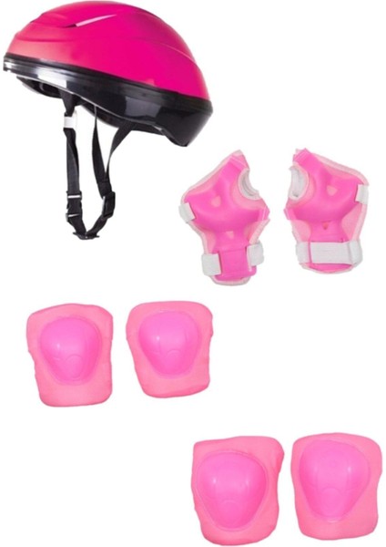 Metal Işıklı Ayarlanabilir Alıştırma Pateni Pembe Set