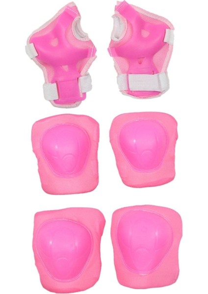 Metal Işıklı Ayarlanabilir Alıştırma Pateni Pembe Set