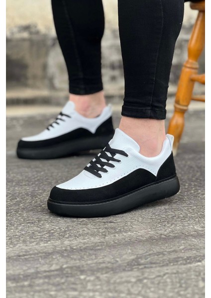 Wagoon WG162 Kömür Beyaz Ortopedik Taban Erkek Casual Ayakkabı