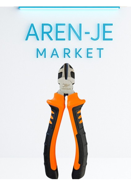 Aren-Je Yalıtımlı Yan Keski Pense – Elektrikçi Tipi, Ergonomik Tutma Saplı