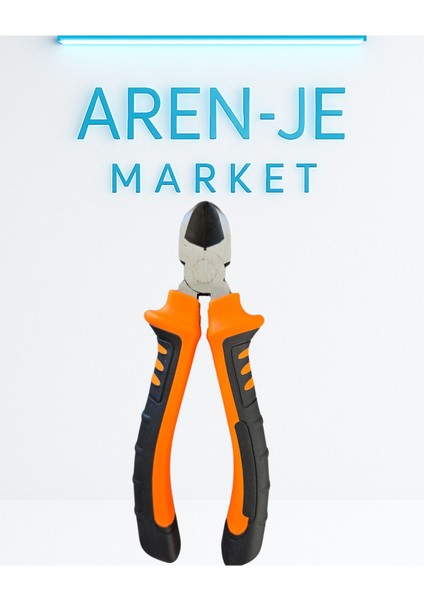 Aren-Je Yalıtımlı Yan Keski Pense – Elektrikçi Tipi, Ergonomik Tutma Saplı