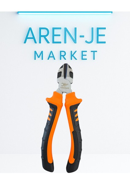Aren-Je Yalıtımlı Yan Keski Pense – Elektrikçi Tipi, Ergonomik Tutma Saplı