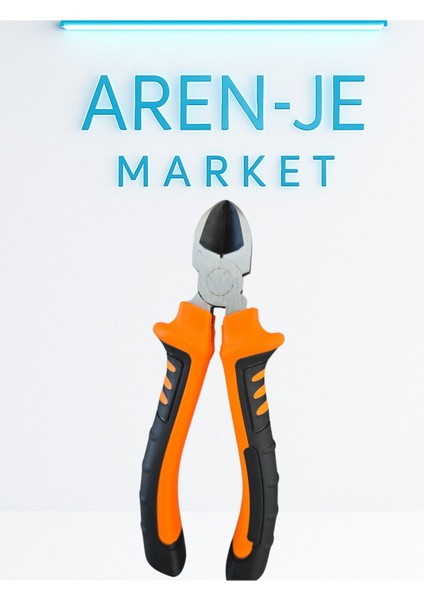 Aren-Je Yalıtımlı Yan Keski Pense – Elektrikçi Tipi, Ergonomik Tutma Saplı