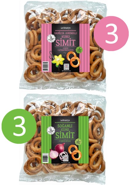 Karışım Kutu: Soğanlı ve Vanilya Aromalı Kuru Simit (Sushkı) 3+3=6
