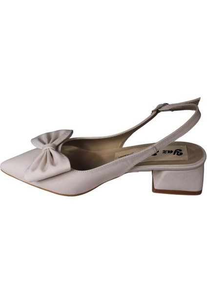 Yazkış Kadın Siyah Ten Kumaş Üzeri Fiyonklu 4cm Kalın Topuk Arkası Açık Ayakkabı modelleri