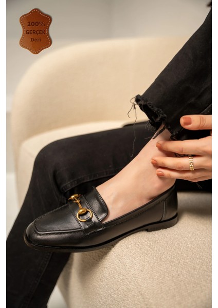 Seul Gold Aksesuarlı Hakiki Deri Loafer fiyatları