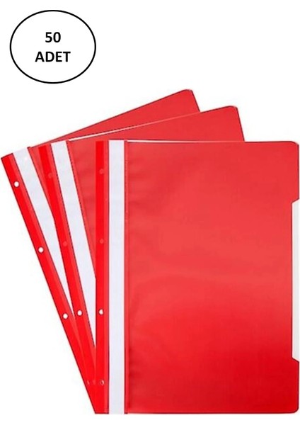 Ticon Plastik Telli Dosya Kırmızı 50 Li