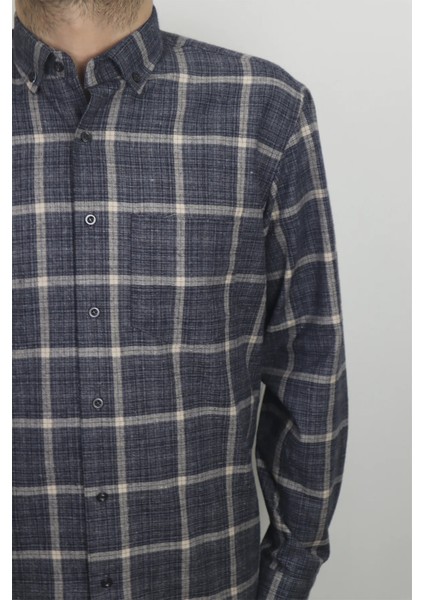 Fistan Store Erkek Ekose Kareli Klasik Rahat Kalıp Tek Cepli Kışlık Kaşmir Gömlek fiyatları