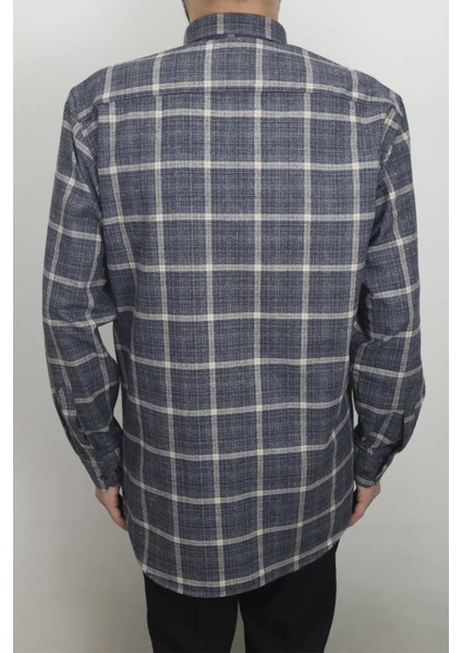 Fistan Store Erkek Ekose Kareli Klasik Rahat Kalıp Tek Cepli Kışlık Kaşmir Gömlek modelleri