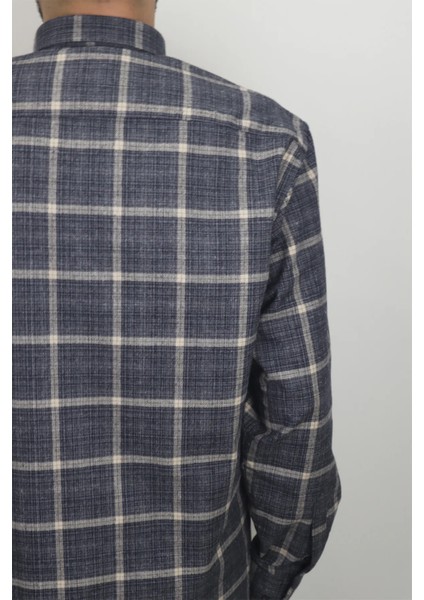 Fistan Store Erkek Ekose Kareli Klasik Rahat Kalıp Tek Cepli Kışlık Kaşmir Gömlek fırsatları