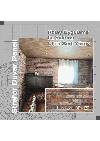 Taş Desen Strafor Panel 100X50 cm - Model BP-132