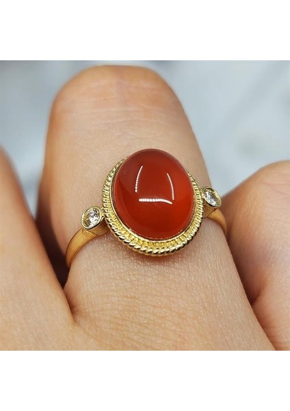 Vintage Akik Taşlı 925 Ayar Gümüş Yüzük-Otantik Akik Taşlı Hediye 925 Ayar Gümüş Yüzük