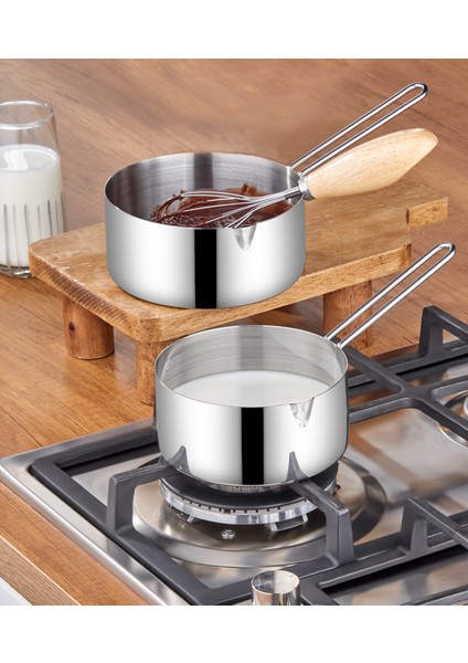 Çelik 2 Li Kaçerola Sosluk Sütlük 14CM-16CM