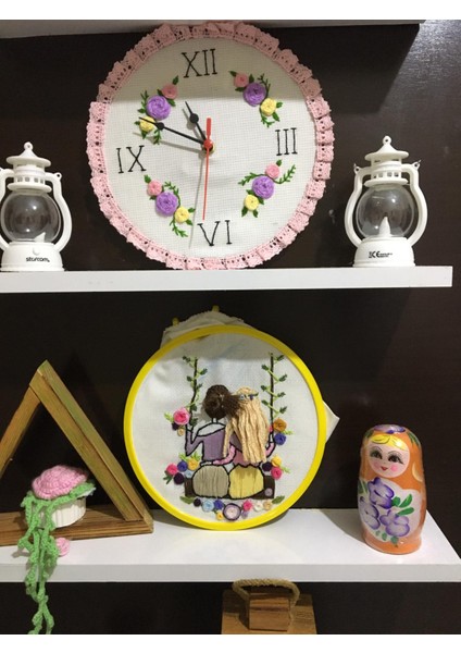 5'li Ahşap Matruşka Bebek Dekoratif Obje Çoçuklar İçin Oyuncak Turuncu