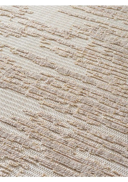 Rio Modern Salon Halısı Mutfak Halısı Yolluk Bukle Dokuma Sisal Halı Tozumaz Açık Bej Somon Dekoratif Halı Rıo-01