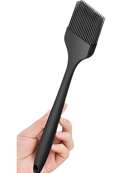 Yumurta Fırçası, Isıya Dayanıklı Yanmaz Yapışmaz Tek Parça Silikon Fırça 21CM Siyah