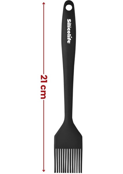 Yumurta Fırçası, Isıya Dayanıklı Yanmaz Yapışmaz Tek Parça Silikon Fırça 21CM Siyah