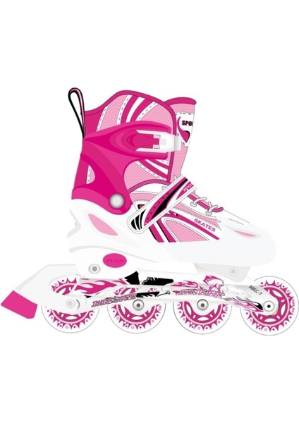 Paten Kız Çocuk Pembe Metal Ayaklı Alıştırma Pateni