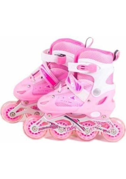 Paten Kız Çocuk Pembe Metal Ayaklı Alıştırma Pateni