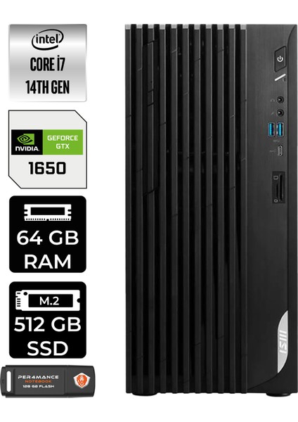 Msı Pro DP180 Intel Core I5 12400 64GB 512GB SSD GTX1650/4GB W11P Masaüstü Bilgisayar & Per4 USB Bellek 12422XTRP447
