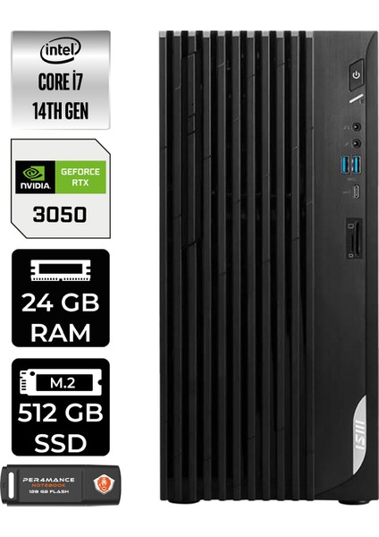 Msı Pro DP180 Intel Core I5 12400 24GB 512GB SSD RTX3050/6GB Fdos Masaüstü Bilgisayar & Per4 USB Bellek 12422XTRP322