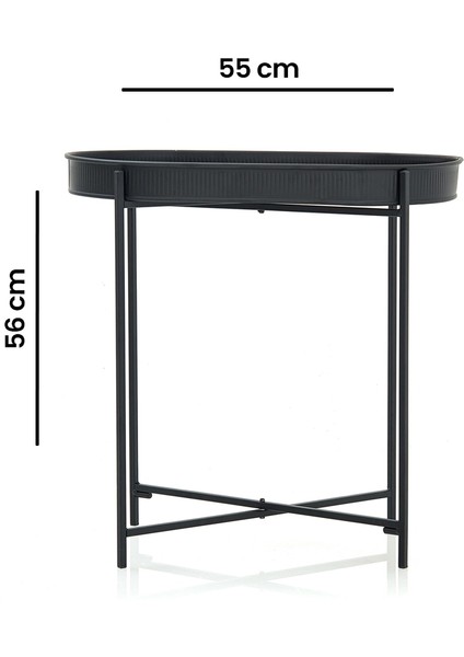 Elips Tepsi Sehpa - Siyah indirimleri