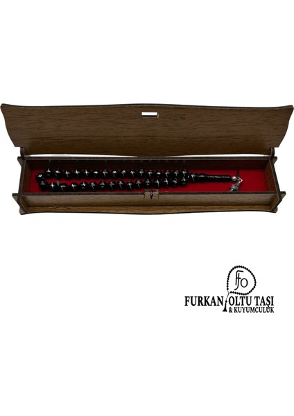 Nurullah Ateş Usta Imzalı Hakiki Erzurum Oltu Taşı Gümüş Işlemeli & Gümüş Püskülli Tesbih fiyatları