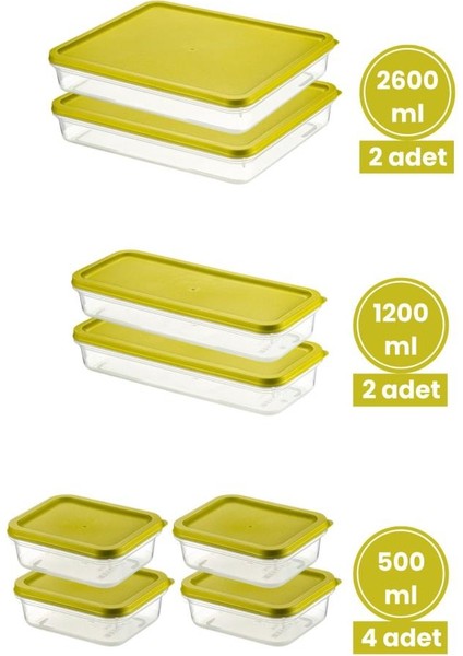 8’li Dondurucu Saklama Kabı Seti, Buzdolabı Difriz Erzak Gıda Düzenleyici 8’li Set Yeşil fiyatları