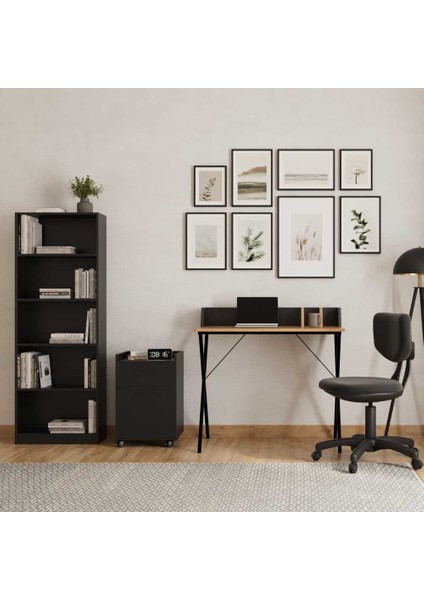 2 Çekmeceli Kilitli Keson-Siyah 45X64X40 cm