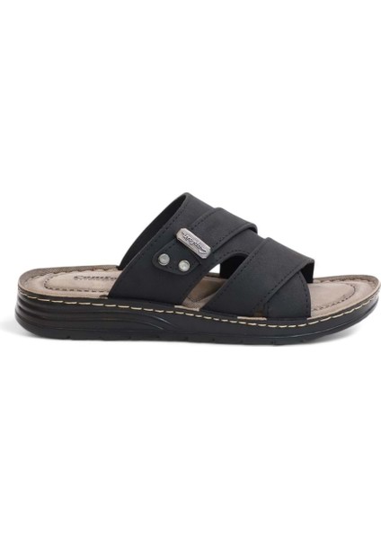 2159 Tam Anatomik Tabanlı Günlük,umre ve Hac Için Uyumlu Erkek Terlik - NKT02159-SIYAH-42