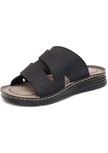 2159 Tam Anatomik Tabanlı Günlük,umre ve Hac Için Uyumlu Erkek Terlik - NKT02159-SIYAH-42 modelleri