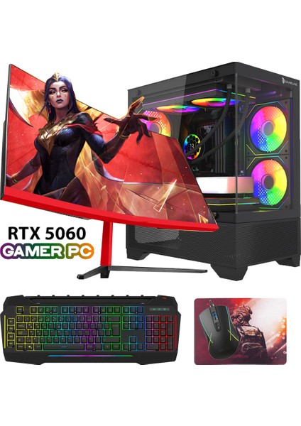 Armor X38 Ryzen 5 9600X 16GB Ddr5 1tb M.2 RTX5060 8gb 23.6" Freedos Oyuncu Masaüstü Bilgisayar