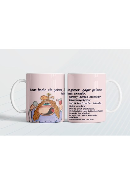 Sıska Kadın Ele Gelmez Dile Gelmez Çağır Gelmez Rejimdedir Sinirlidir Hediye Kupa Love Bug-T fiyatları