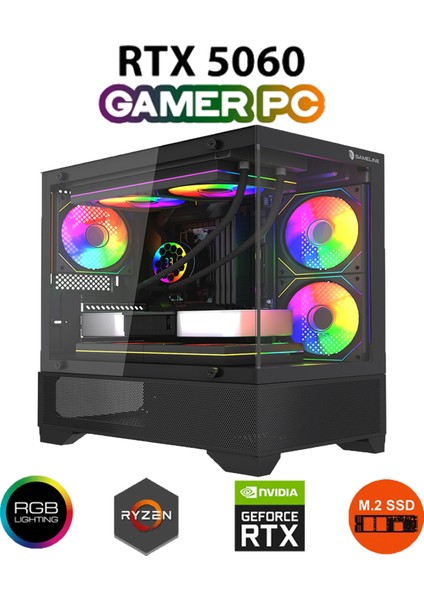 Armor X10 Ryzen 5 5600X 16GB Ddr4 1tb M.2 RTX5060 8gb Freedos Oyuncu Masaüstü Bilgisayar