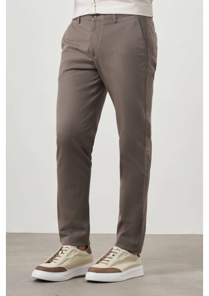 Erkek Haki Yazlık Pamuk Yan Cep Slim Fit Chino Pantolon modelleri