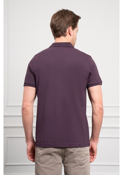 Erkek Mürdüm Basic Polo Yaka Dynamic Fit T-Shirt indirimleri