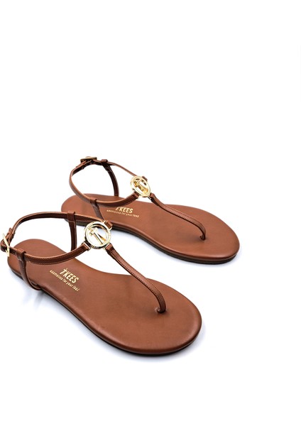 T8023 Tokalı Taba Kadın Parmak Arası Sandalet