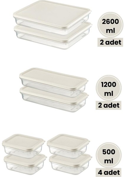 8’li Dondurucu Saklama Kabı Seti, Buzdolabı Difriz Erzak Gıda Düzenleyici 8’li Set Beyaz fiyatları