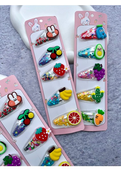 Meyveli Pullu Çıtçıt Toka 1 Set