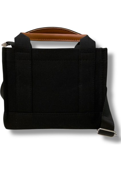El ve Omuz Çantası Kanvas Tote Bag Siyah